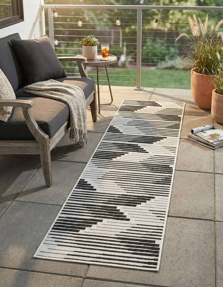 Detail image of 2' x 8' Easy-Clean Modern Indoor / Outdoor Runner Rug