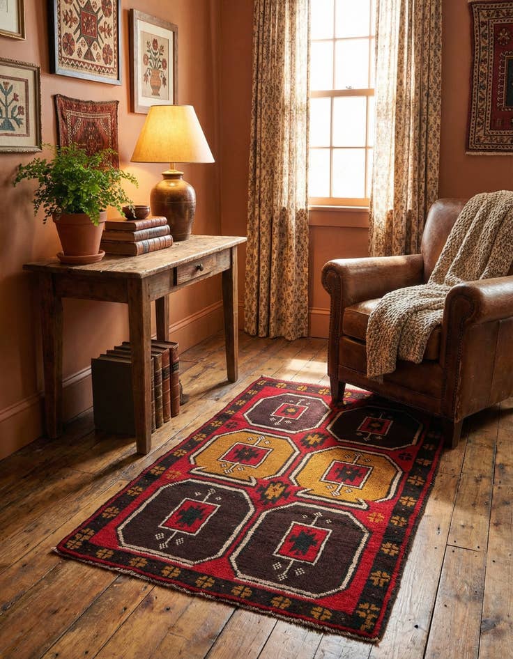 Detail image of  2' 9 x 4' 7  Hand Knotted Balouch Persian Wool Rug