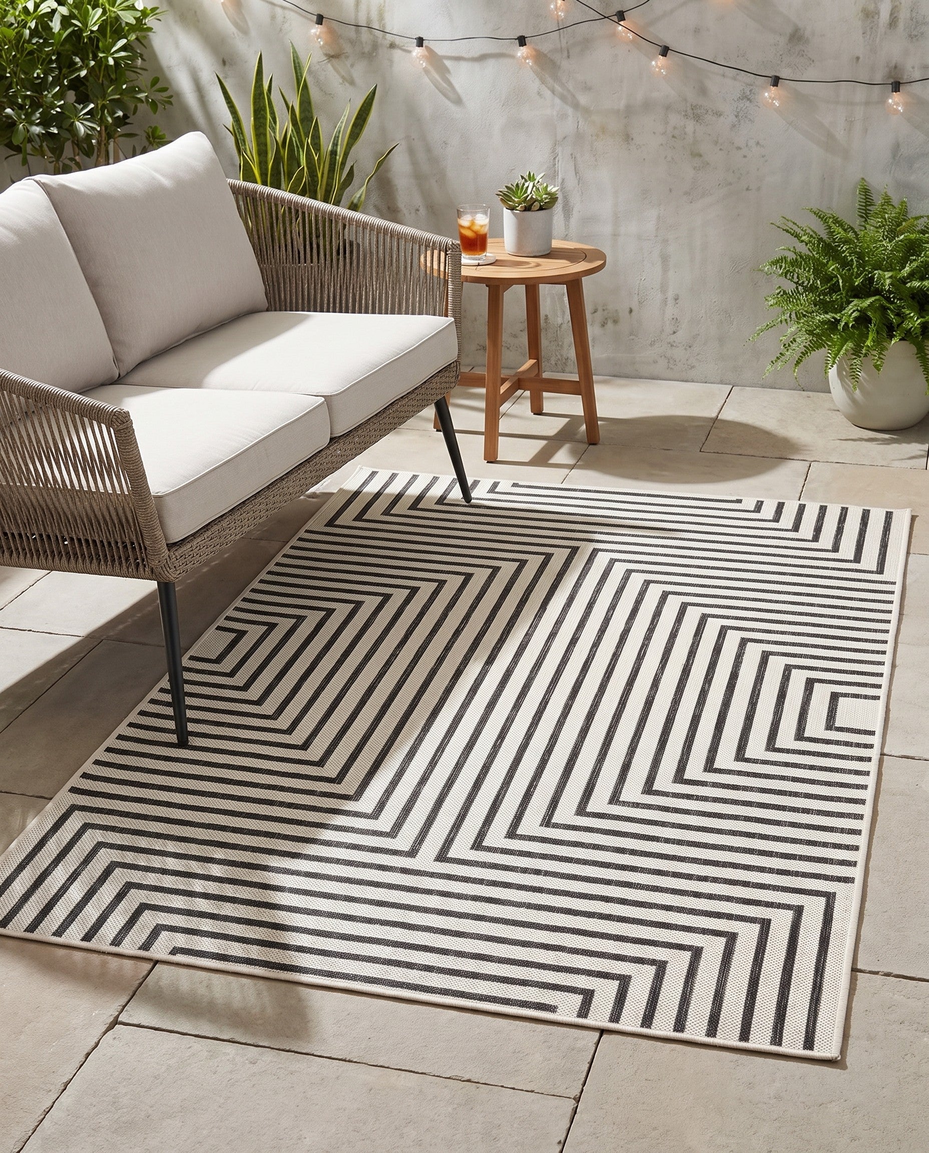 4' x 6' Easy-Clean Modern Indoor / Outdoor Rug