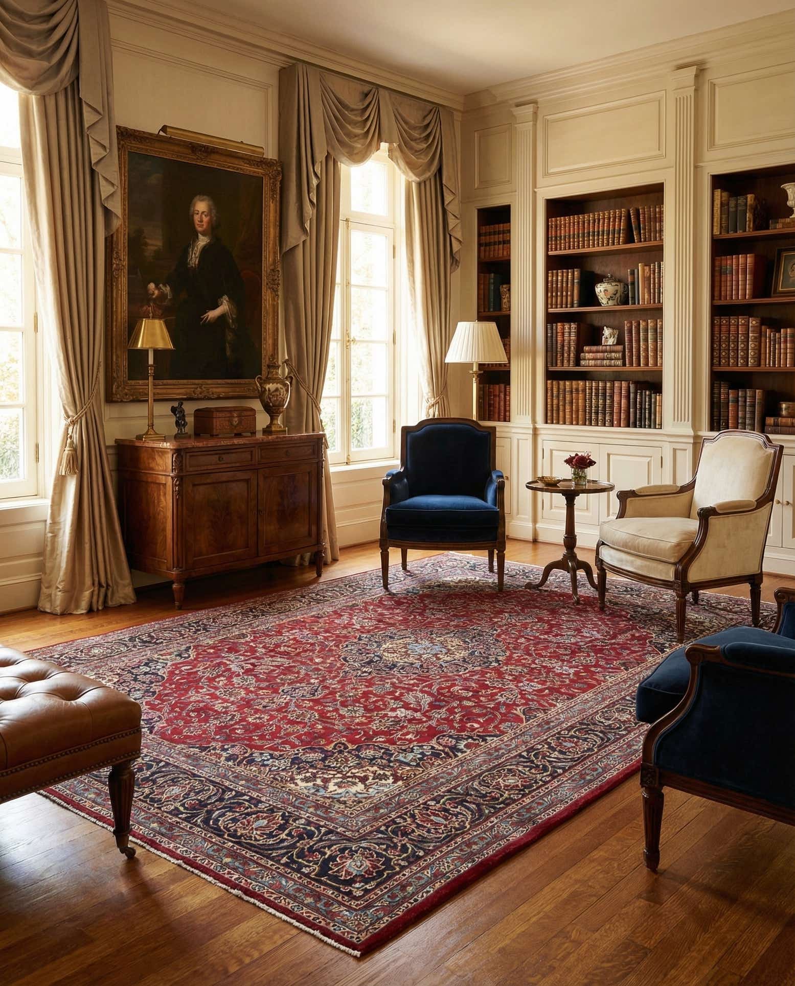 9' 7 x 13' Hand Knotted Mashad Persian Wool Rug