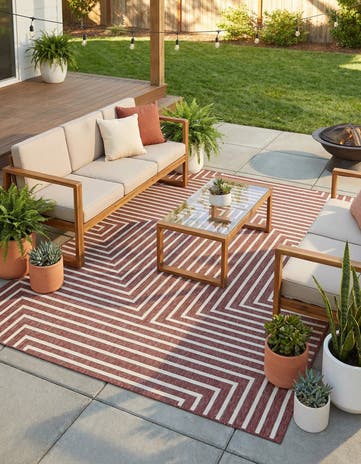 7' 10 x 10' Easy-Clean Modern Indoor / Outdoor Rug