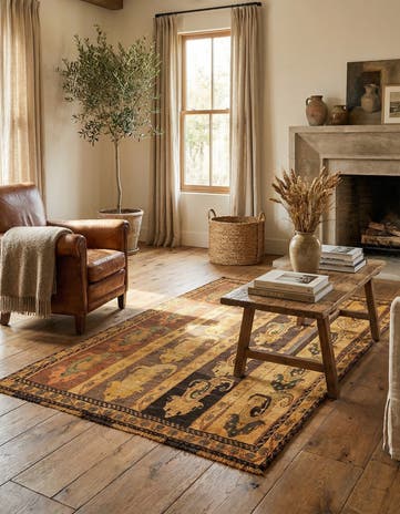 3' 9 x 6' 3 Gabbeh Wool Rug