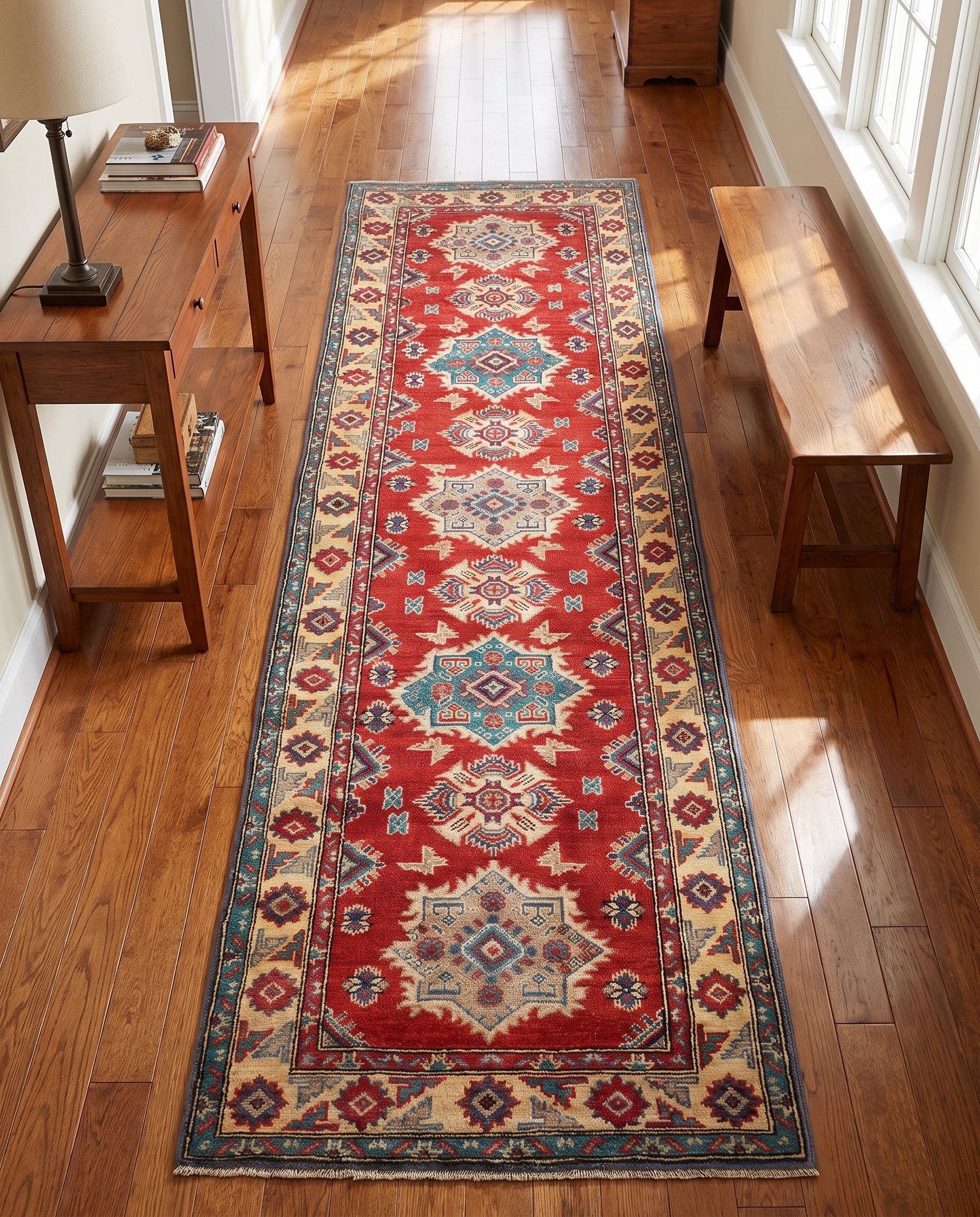 2' 7 x 9' 9 Hand Knotted Kazak Runner Rug