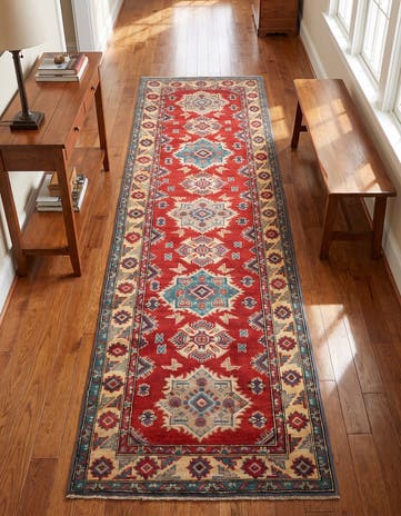 2' 7 x 9' 9 Hand Knotted Kazak Runner Rug