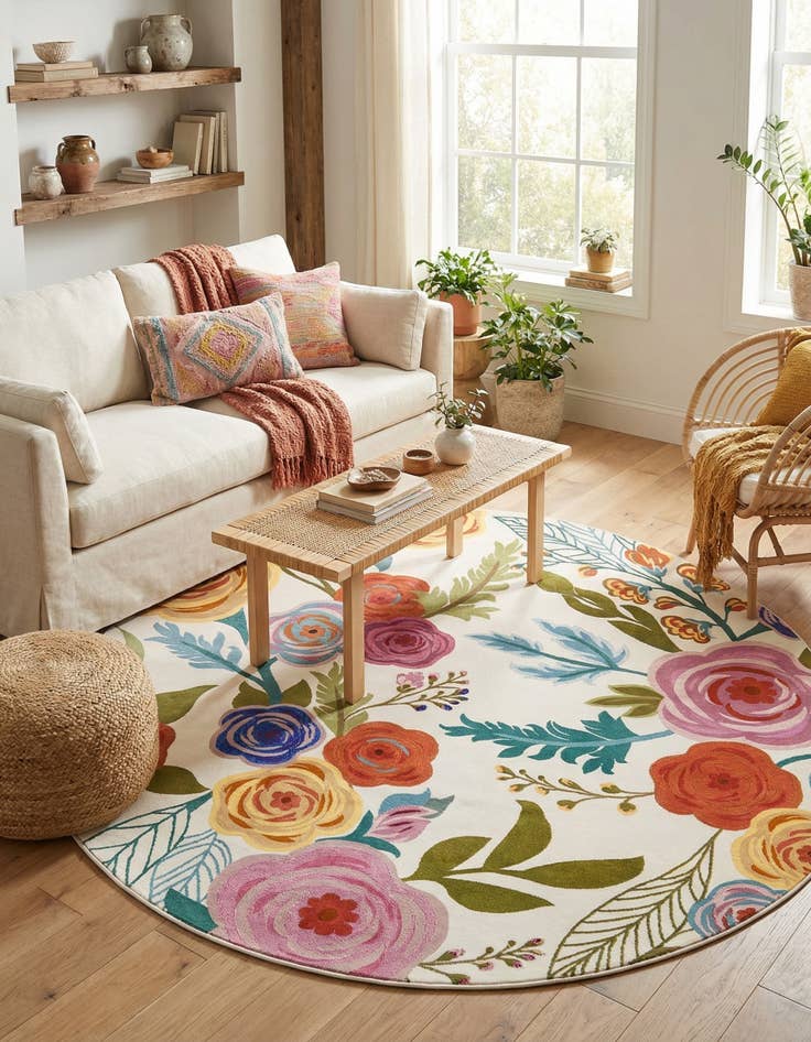 Detail image of 7' 10 x 7' 10 Blossom Round Rug