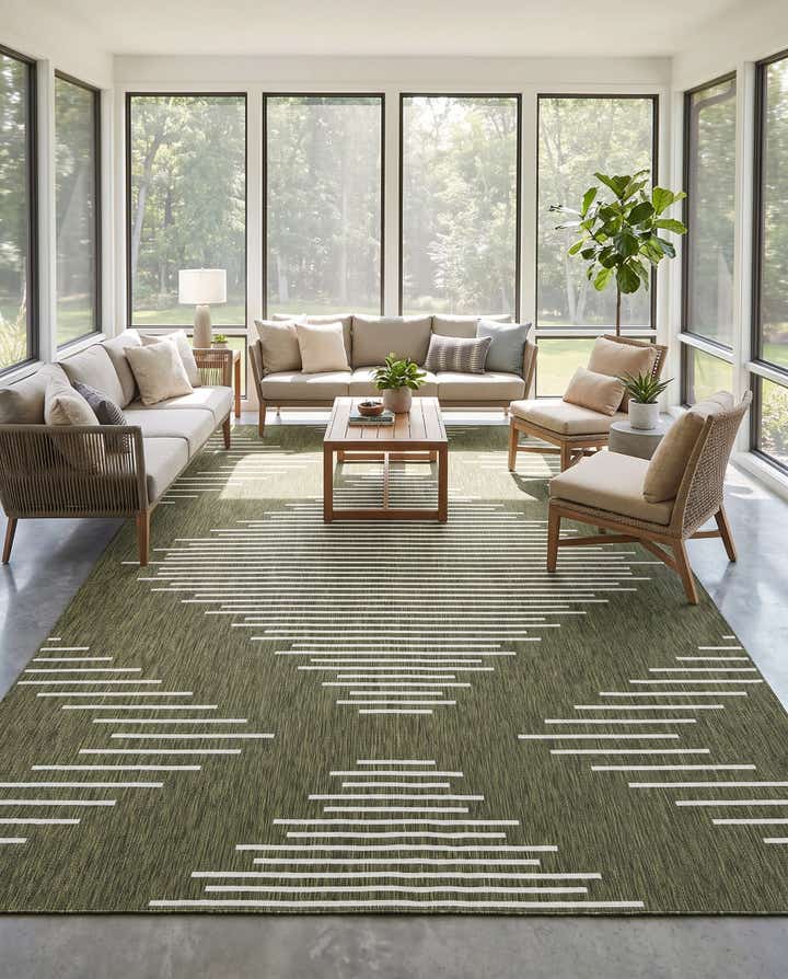 10' x 13' Easy-Clean Modern Indoor / Outdoor Rug