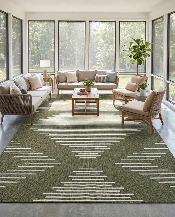 Detail image of 10' x 13' Easy-Clean Modern Indoor / Outdoor Rug