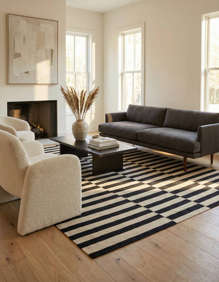 Detail image of 6' x 7' 5  Hand Woven Kilim Modern Wool Rug