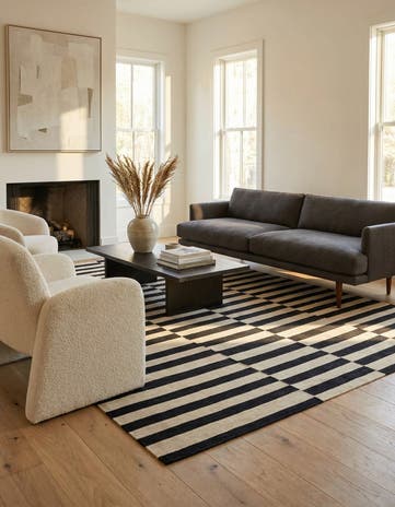6' x 7' 5 Hand Woven Kilim Modern Wool Rug
