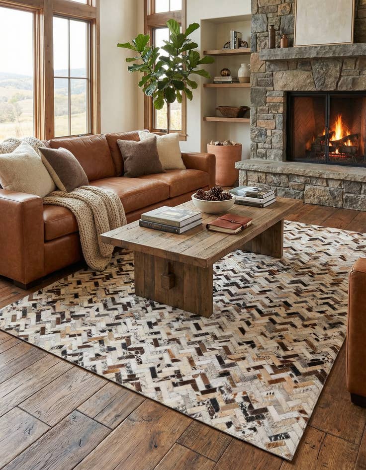 Detail image of  5' 3 x 8' Cowhide Rug