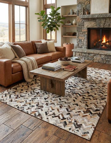 5' 3 x 8' Cowhide Rug