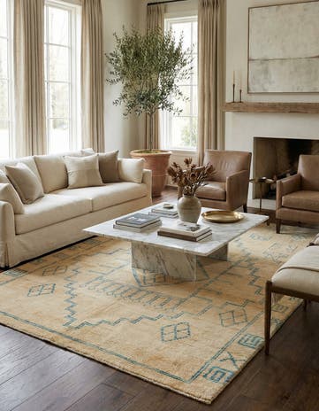 5' 5 x 8' Hand Knotted Oushak Wool Rug
