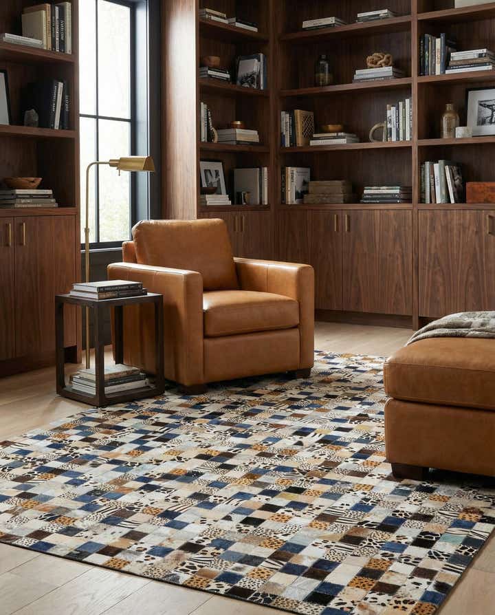 5' x 8' Cowhide Leather Rug