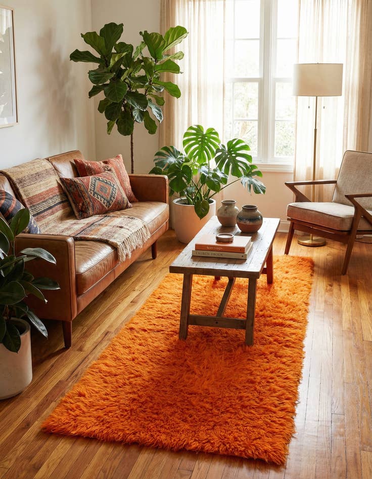 Detail image of 4' 1 x 7'  Hand Knotted Moroccan Wool Rug