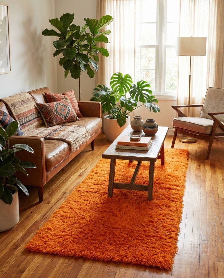 Detail image of 4' 1 x 7' Hand Knotted Moroccan Wool Rug