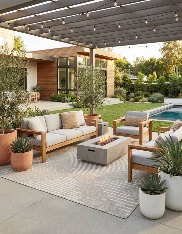 Detail image of 10' x 13'  Washable Modern Indoor / Outdoor Rug