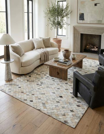 5' x 8' Cowhide Leather Rug