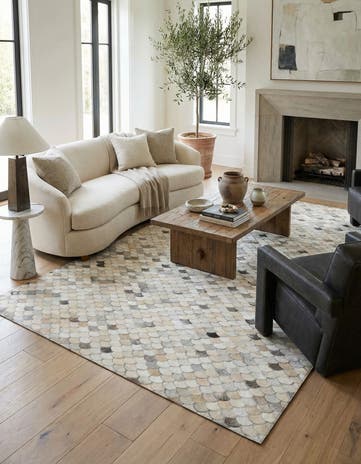 5' x 8' Cowhide Leather Rug
