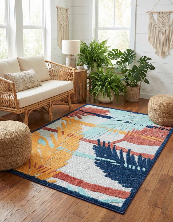 Detail image of 4' x 6' Easy-Clean Belize Indoor / Outdoor Rug