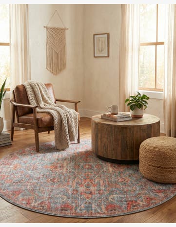 7' 10 x 7' 10 Washable Nostalgia Round Rug