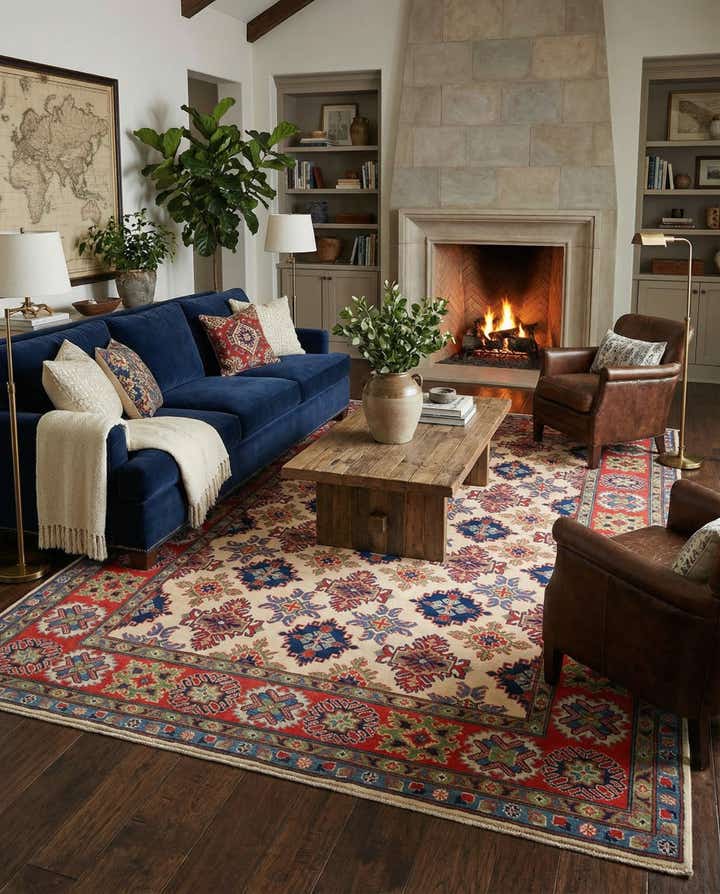 6' 6 x 10' 5 Hand Knotted Kazak Rug
