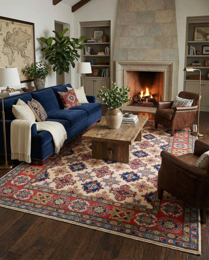 Detail image of 6' 6 x 10' 5 Hand Knotted Kazak Rug