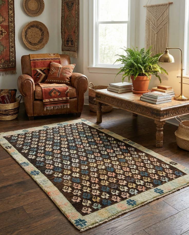 Detail image of 4' x 6' 4 Hand Knotted Balouch Wool Rug