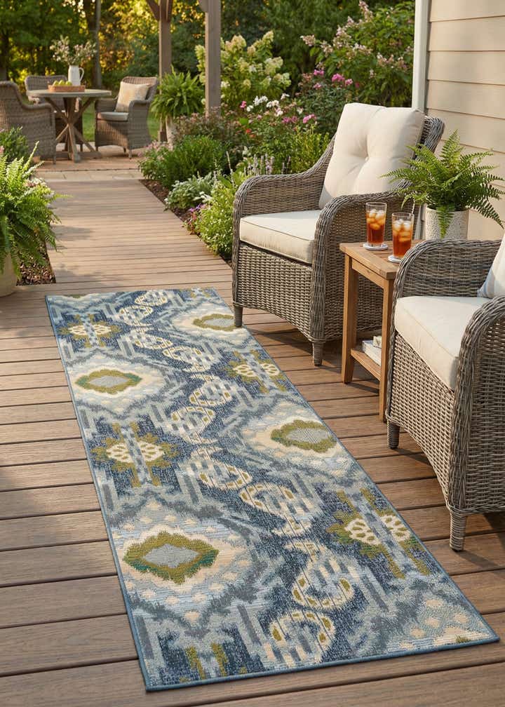 2' 7 x 9' Easy-Clean Modern Indoor / Outdoor Runner Rug