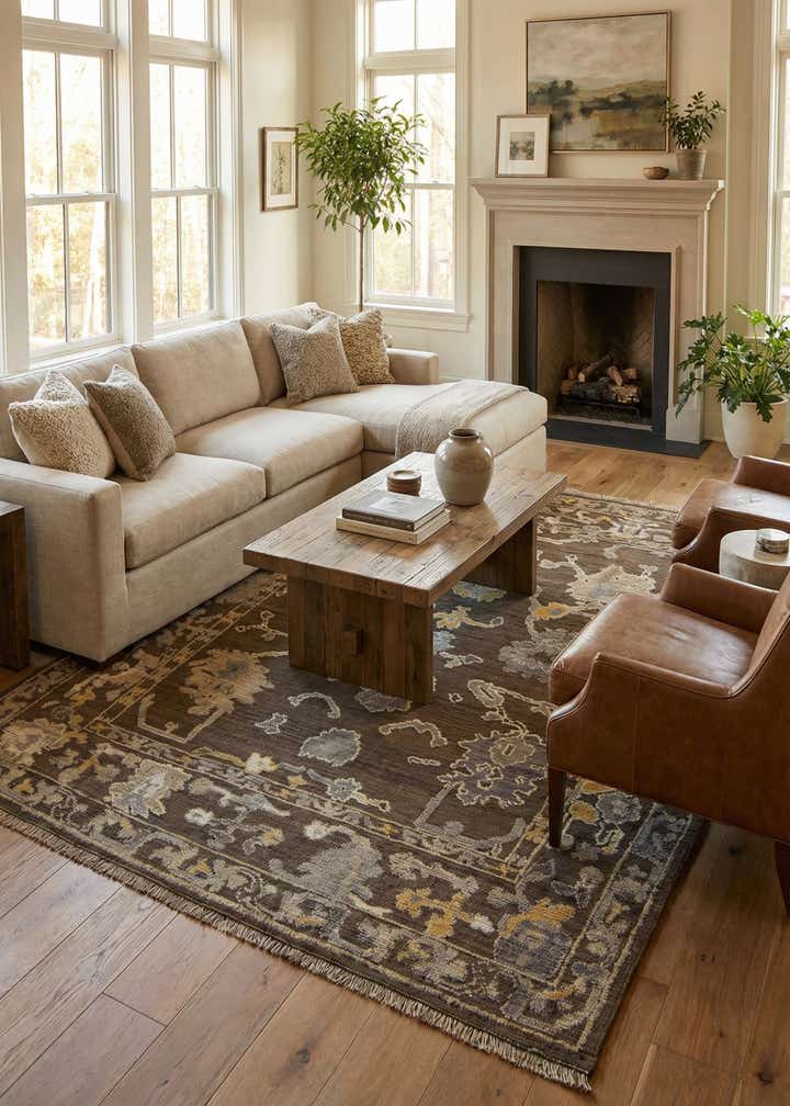 8' 2 x 10' 5 Hand Knotted Oushak Wool Rug
