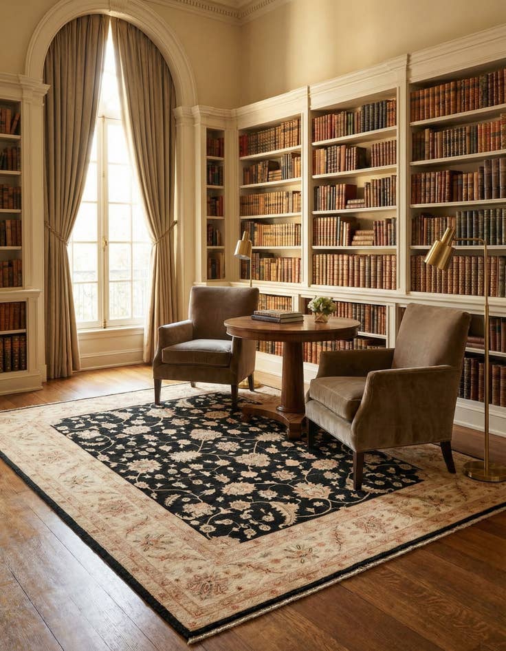 Detail image of 8' 2 x 9' 10  Hand Knotted Peshawar Ziegler Rug