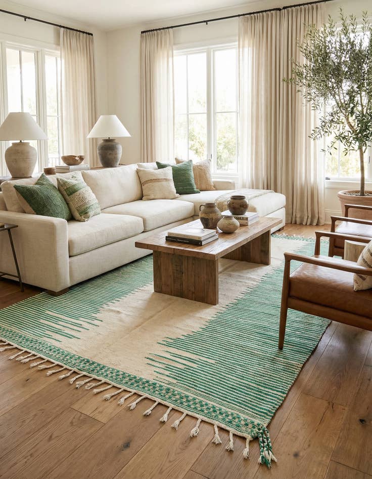 Detail image of 6' 6 x 10' 5 Hand Knotted Moroccan Wool Rug