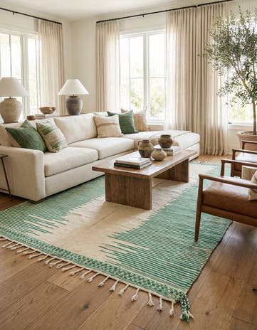 6' 6 x 10' 5 Hand Knotted Moroccan Wool Rug