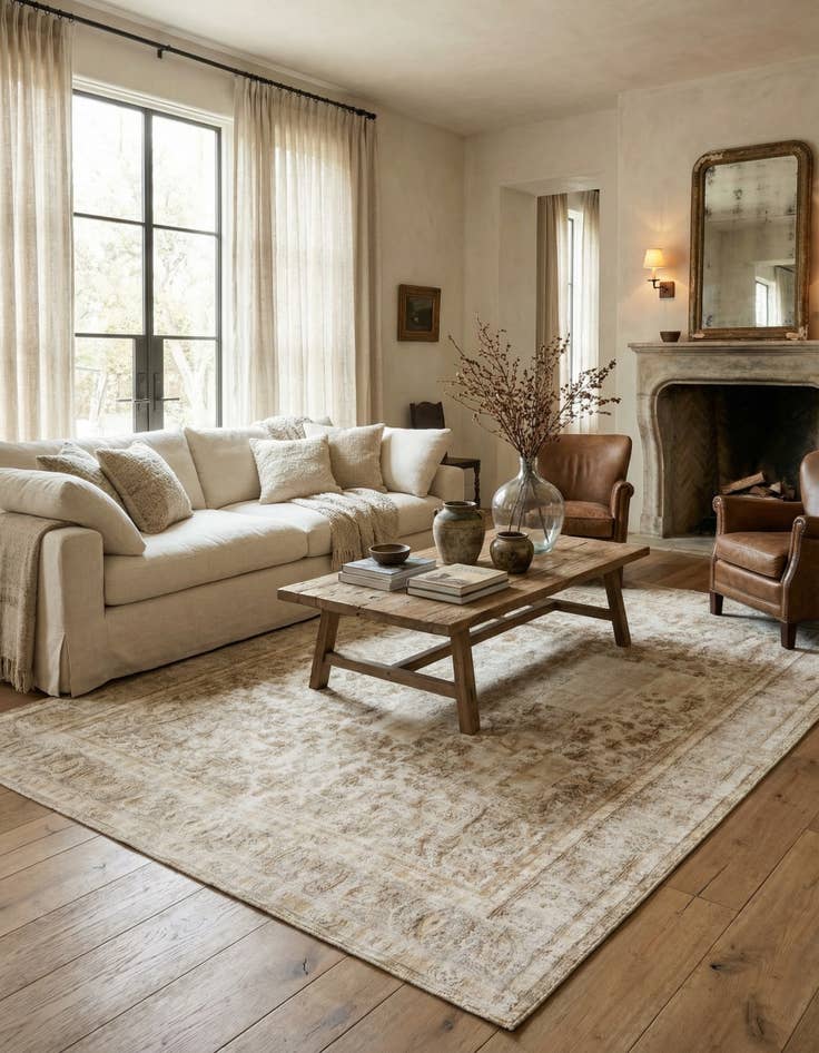 Detail image of 9' 2 x 12' 2  Hand Knotted Ultra Vintage Persian Wool Rug