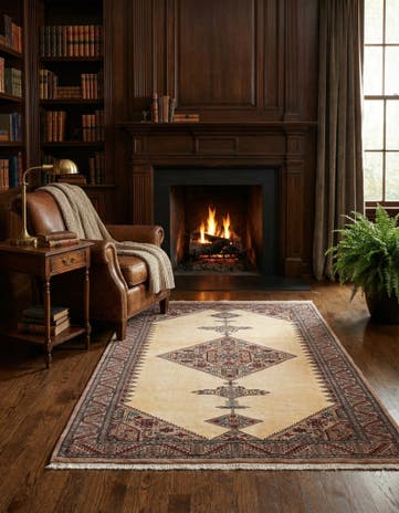 4' 3 x 5' 11 Hand Knotted Bokhara Wool Rug