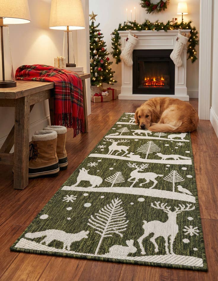 Detail image of  2' x 5' 3  Washable Holiday Indoor / Outdoor Runner Rug