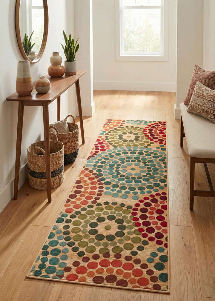 2' 7 x 9' Easy-Clean Modern Indoor / Outdoor Runner Rug