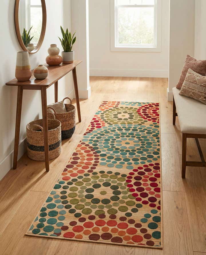 2' 7 x 9' Easy-Clean Modern Indoor / Outdoor Runner Rug