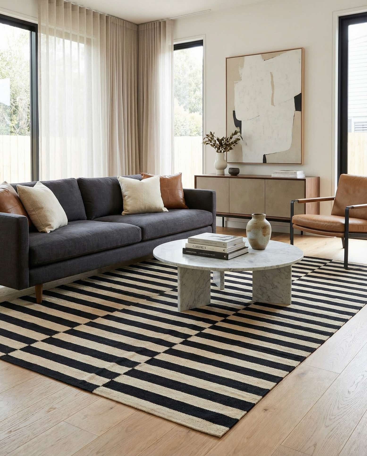 5' 8 x 7' 10 Hand Woven Kilim Modern Wool Rug