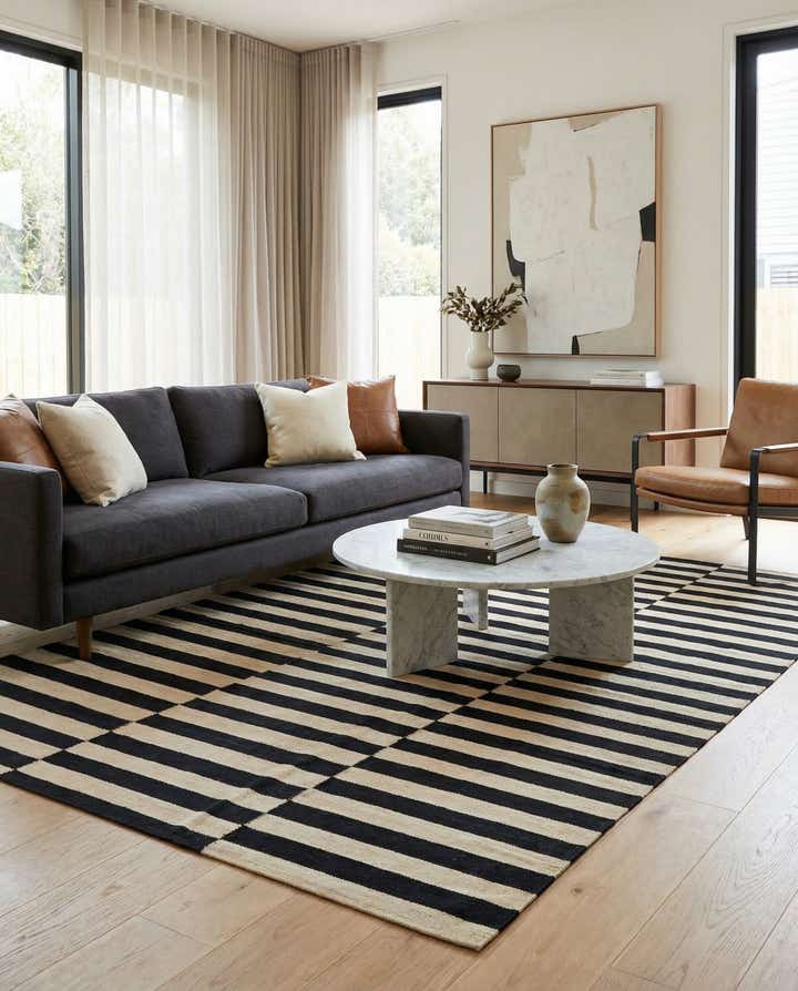 5' 8 x 7' 10 Hand Woven Kilim Modern Wool Rug