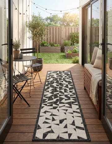 2' x 8' Easy-Clean Modern Indoor / Outdoor Runner Rug