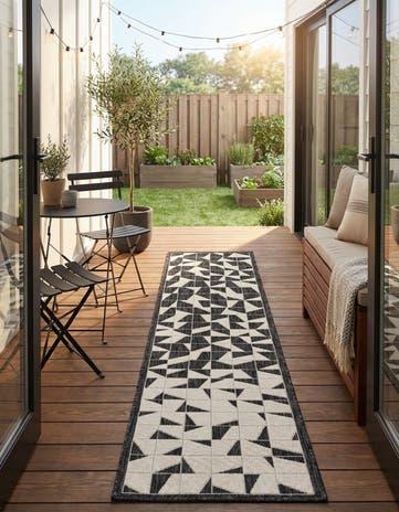 2' x 8' Easy-Clean Modern Indoor / Outdoor Runner Rug