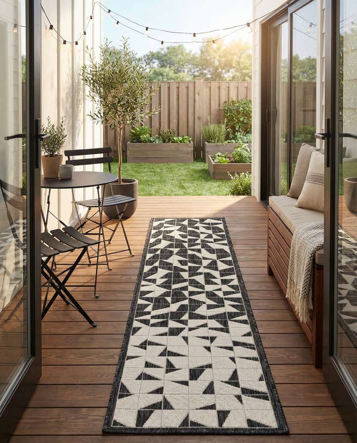 2' x 8' Easy-Clean Modern Indoor / Outdoor Runner Rug