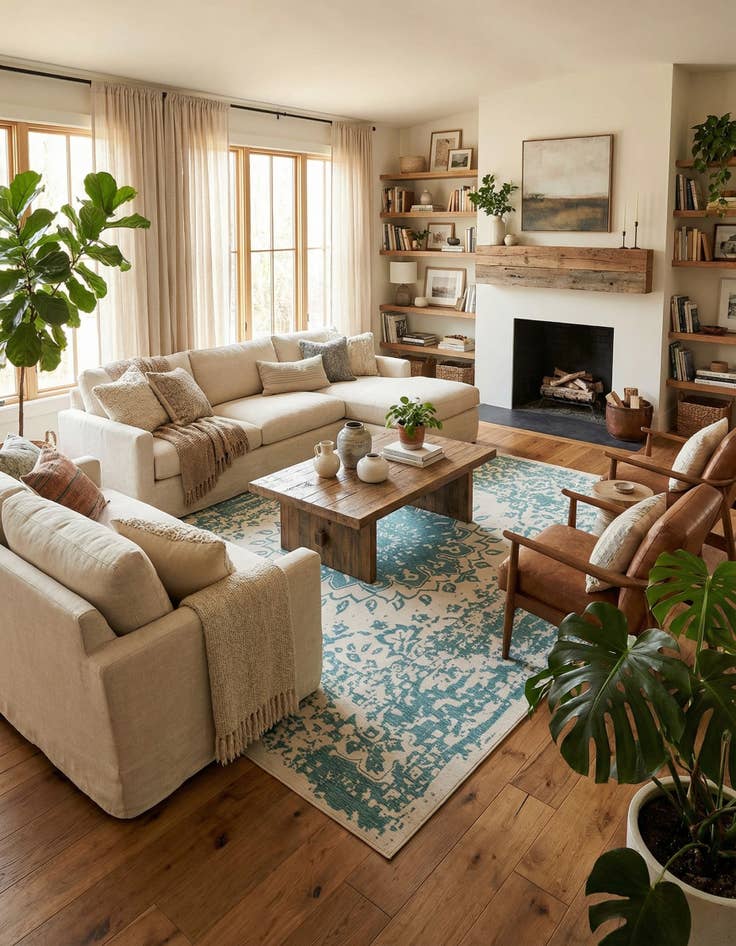 Detail image of 12' x 12'  Washable Traditional Indoor / Outdoor Square Rug