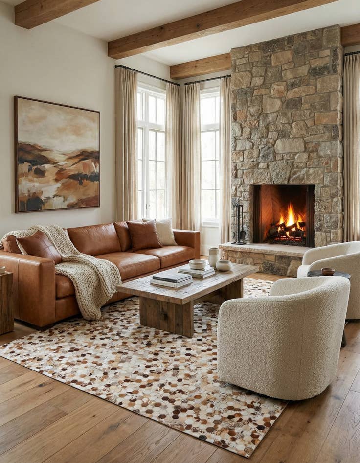 Detail image of 8' 3 x 10' 2 Cowhide Rug