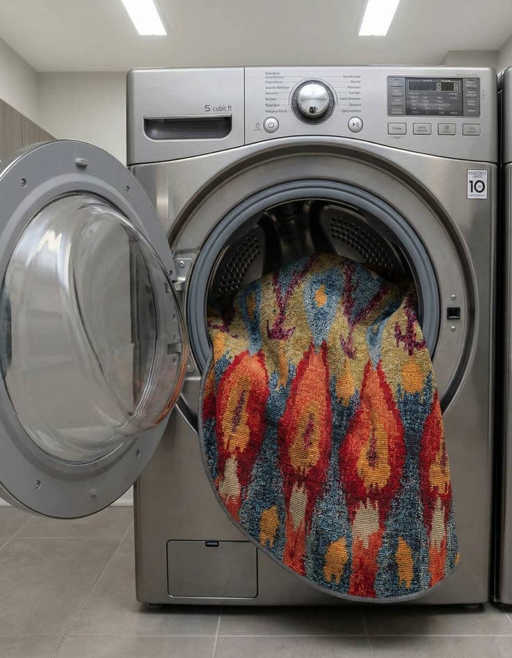 Detail image of 2' 7 x 2' 7  Washable Modern Indoor / Outdoor Round Rug