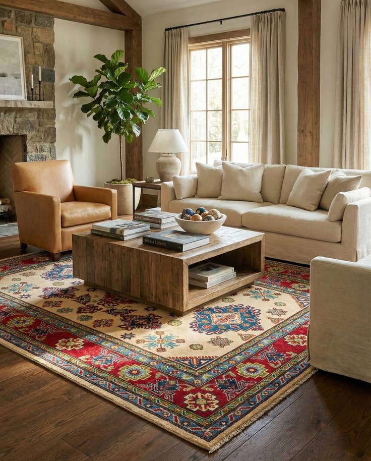 Detail image of 5' 8 x 8' 1 Hand Knotted Kazak Rug