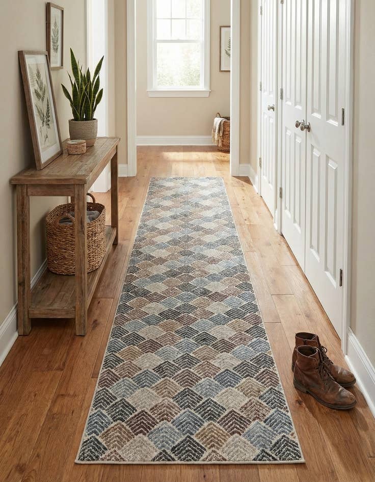 Detail image of  2' 7 x 12' Eco Trellis Runner Rug