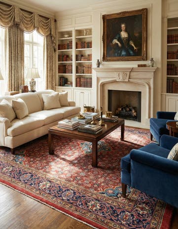 9' 6 x 12' 7 Hand Knotted Farahan Persian Wool Rug