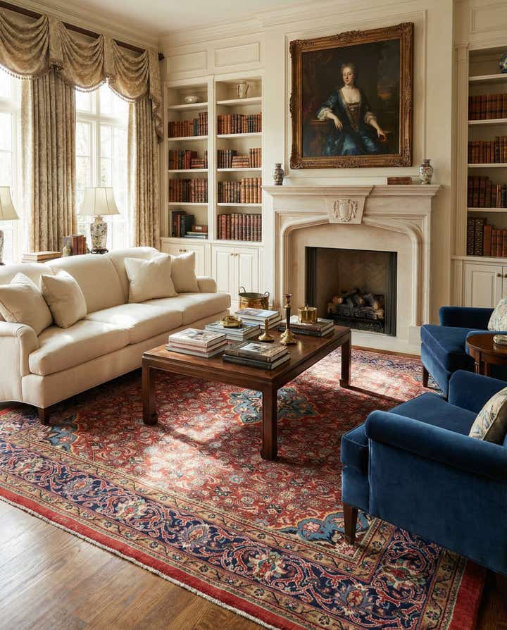 9' 6 x 12' 7 Hand Knotted Farahan Persian Wool Rug