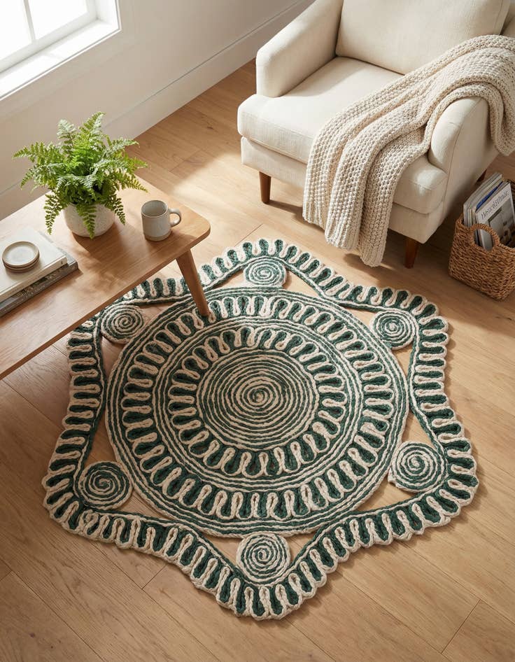 Detail image of 3' 1 x 3' 1  Hand Braided Jute Round Rug